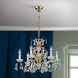 Candelabru modern cristal alama Aur 24k 6xE14/40W, Hirohito LU 2143/6 Gold Orion